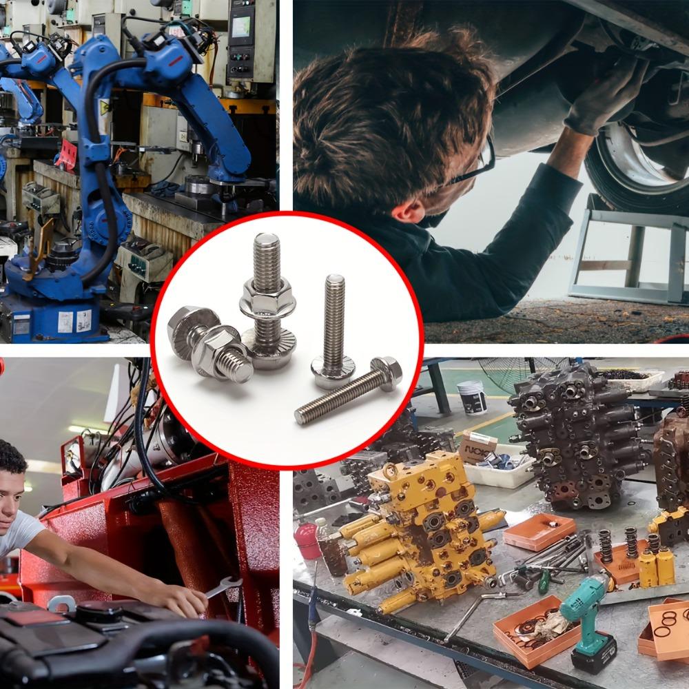 560-piece stainless steel hex bolt, nut, spring, and washer set, M3, M4, M5, and M6, lengths ranging from 10mm to 40mm.