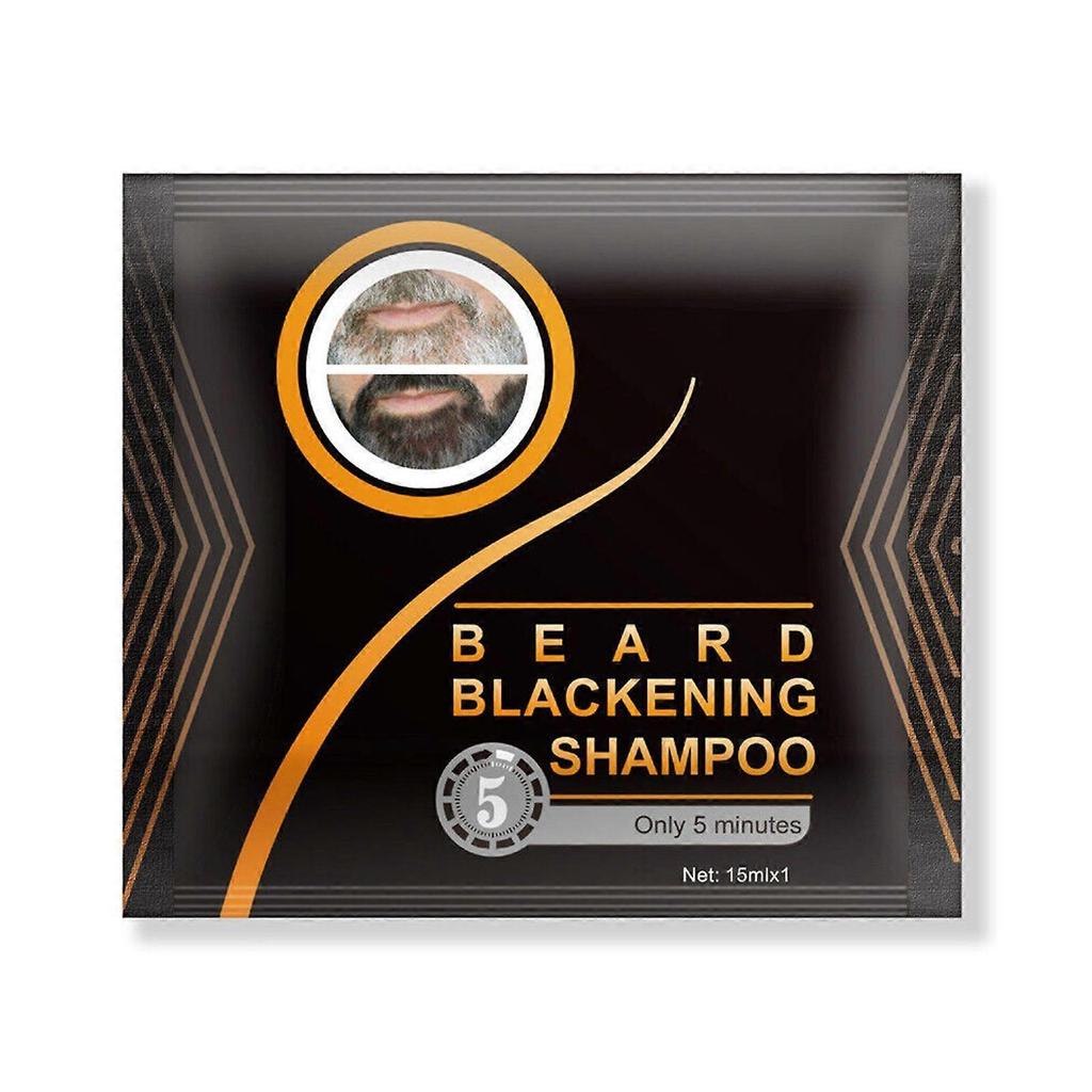 10Pcs Beard Hair Color Dye Shampoo Natural Men Mustache Dying Black Darkening Shampoo
