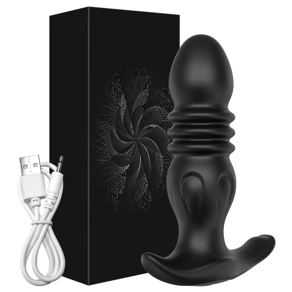 Управление через приложение Мужской вибратор для стимуляции простаты с функцией толчков для мужчин Геев Анальная пробка Телескопическая анальная пробка Женская секс-игрушка для взрослых