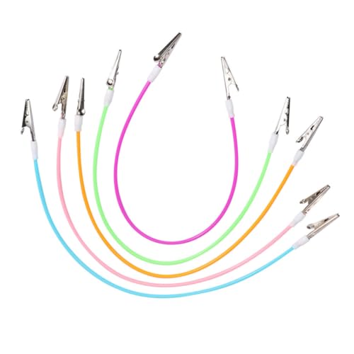 MUELODSIC Napkin Clips 5 Pack Silicone Iron Foldable Colorful Random Color