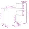 Desk with Shelf Black Oak Effect 108 x 55 x 103.5 cm