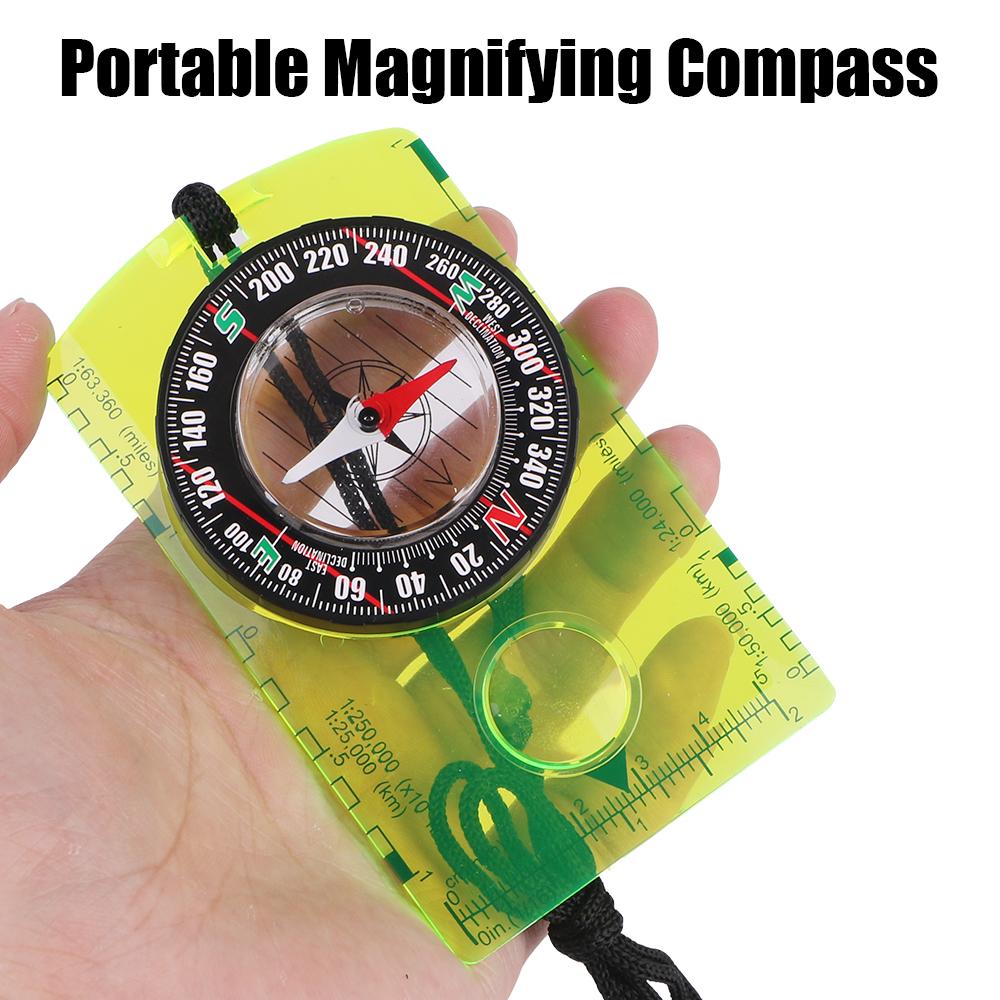 Waterproof With Magnifier Compass Ruler Advanced Magenetic Needle Compass Scaled Outdoor Gadget For Navigation Hiking Orienteering Scout