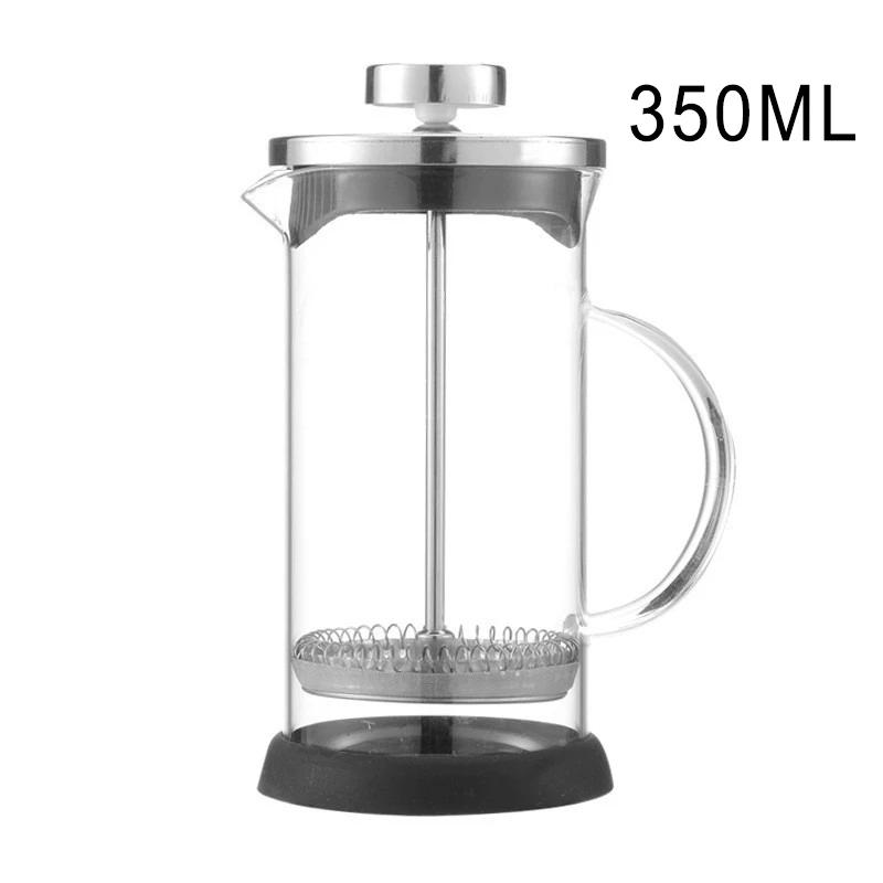 350-1000ML French Press Coffee Pots With Filter High Borosilicate Glass Heat-Resistant Coffee Brewer Milk Foam Frother Pots