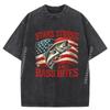 Bass Fishing Stars Stripes And Bass Bites Usa Flag Sports T Shirt Men Breathable Washed Clothes HOLIDAYS