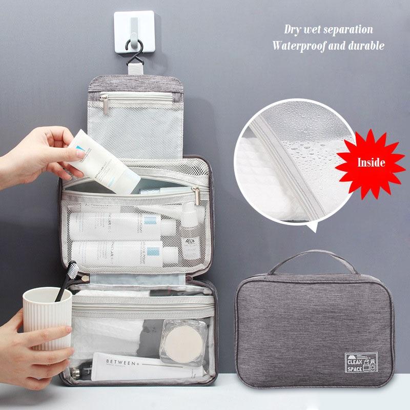 Дорожная портативная женская косметичка, подвесная сухая и влажная разделительная стирка, косметичка, органайзер для туалетных принадлежностей, косметичка для хранения