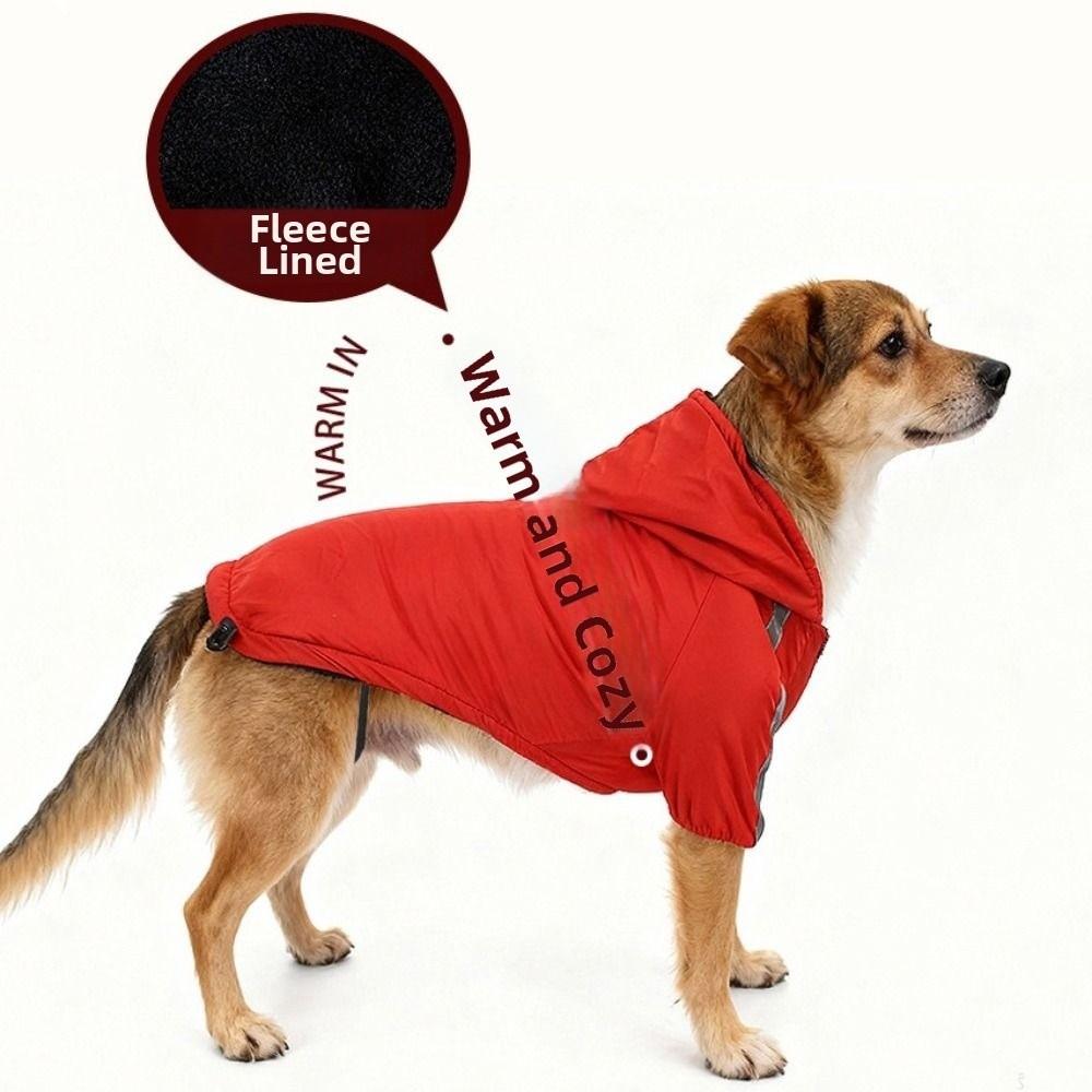 Windproof Fleece Dog Clothes Warm Pet Sweatshirt Fashion Dog Hooded Coat Outdoor