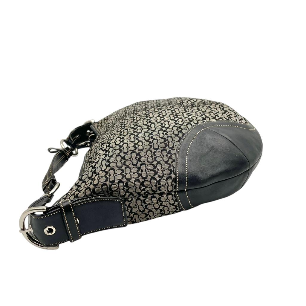 Used COACH One Shoulder Bag Mini signature Mini Signature Hobo BagShoulder Bag gray/black canvas/leather Women