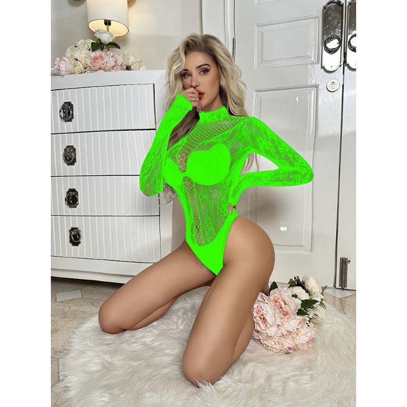 Сексуальное нижнее белье бикини комбинезон сетчатое пальто с длинными рукавами полая спина без спины юбка на бедра