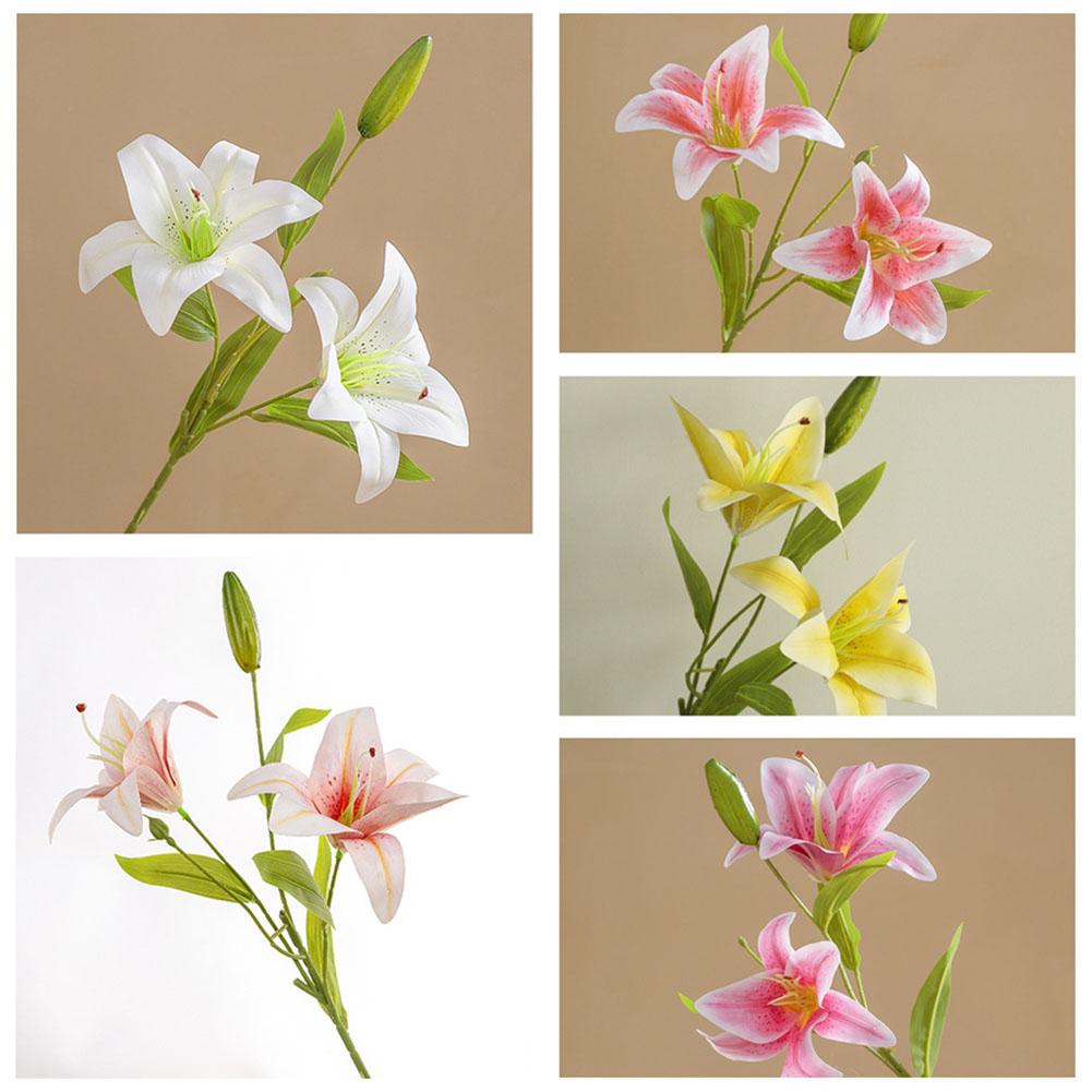 Имитация лилии Искусственный цветок Двуглавая лилия Украшение для дома