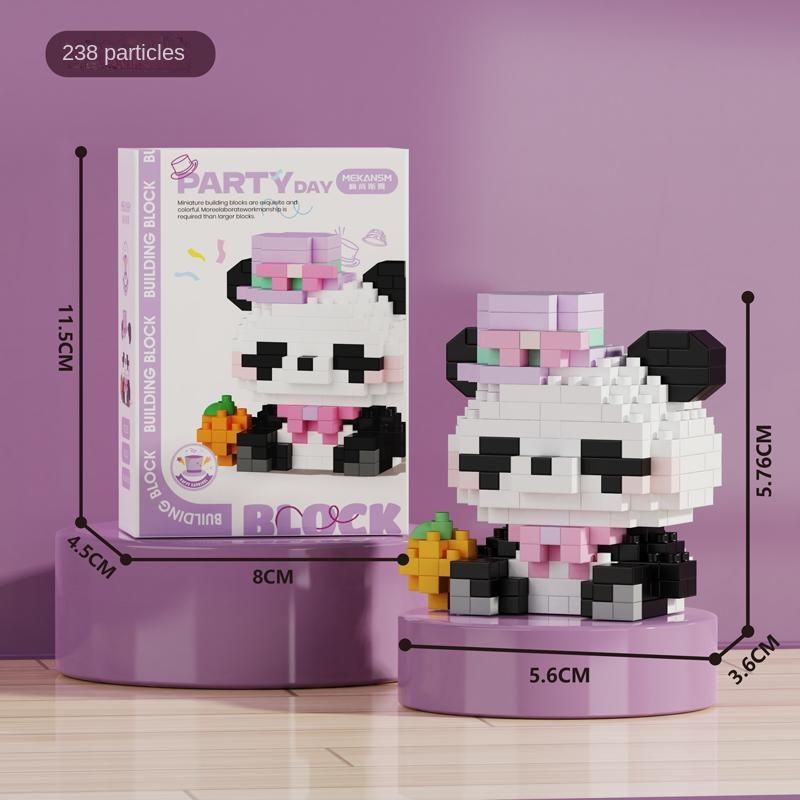 Строительные блоки из микро-бриллиантов с животными для вечеринок, креативные развивающие игрушки для девочек, подарки для детей 6/7/8/10 лет