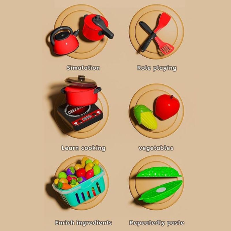 Детский мини-набор кухонной утвари для дома Игрушка Игровой набор Готовка Имитация еды Игра Подарки на день рождения для мальчиков и девочек от 3 лет