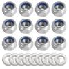 Pack of 20 M3-M10 Hex Lock Nuts with Flat Washers, 304 Stainless Steel, Nylon Lock Nuts, Nylon Insert Nuts, Threaded Nuts, Flat Washers (M6)