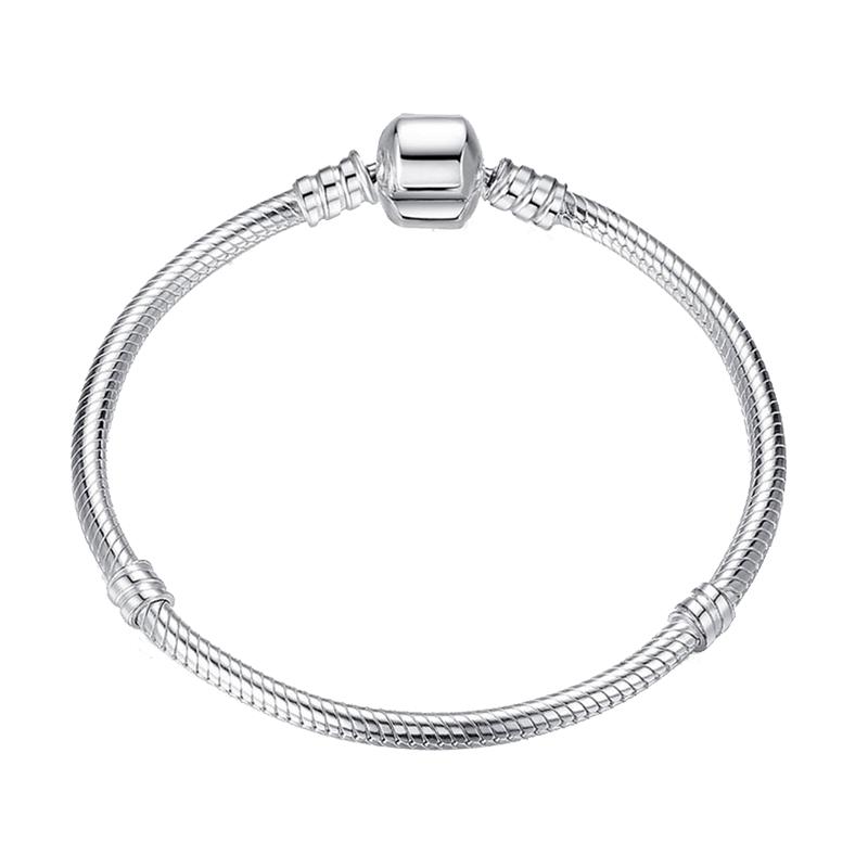 Оригинальные браслеты из серебра 925 пробы с сердцем для женщин, браслет-бабочка, цепочка из бусин, женские ювелирные изделия, размер 17-18-19-20-21 см