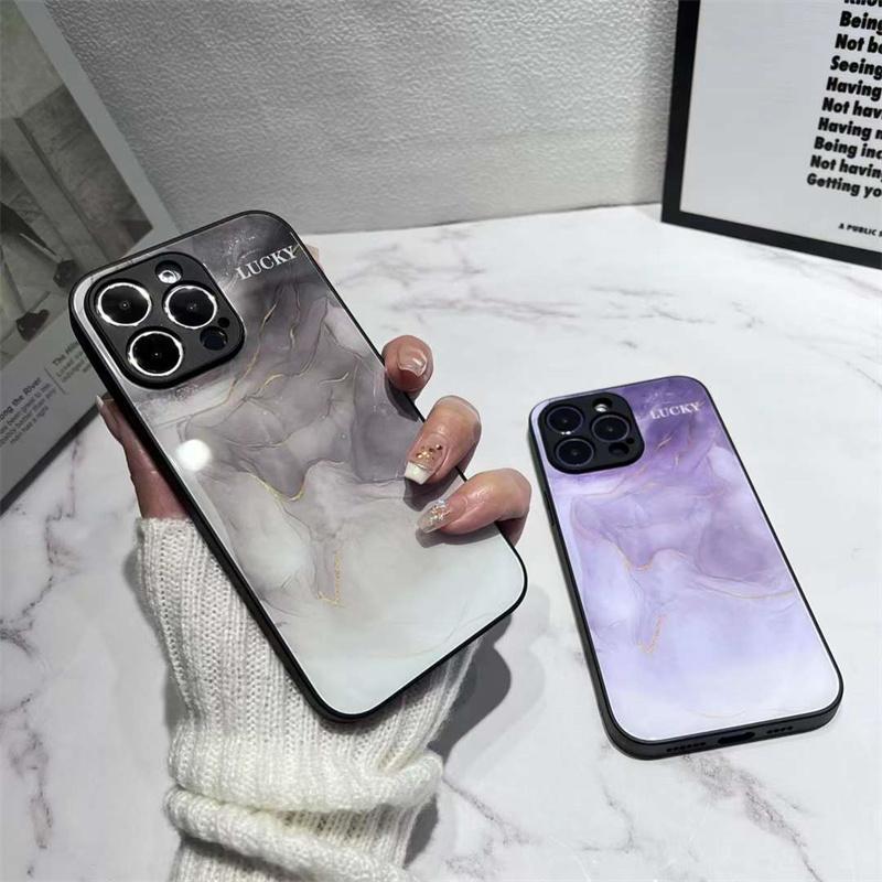 Роскошный модный чехол для телефона из закаленного стекла с чернилами и мрамором для iPhone 15 14 13 12 11 Pro Max X XS XR XS Max 8 7 Plus противоударный чехол