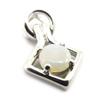 [J5700] - Artisanal Silver Pendant 'Goddess Opal' Silver White (rhodium-plated) - 20x12 Mm