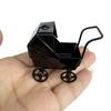Realistic Mini Bassinet Stroller Wrought Iron Baby Stroller Model Doll Pram Toys  Kids Pretend Play