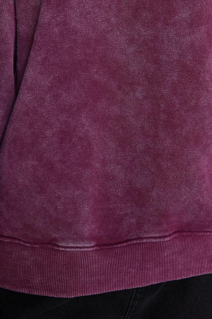 Women's Fashion New Sweatshirt Emerald Green Vintage Faded Effect Thick Inside Fleece Oversize Wide Fit Sweatshirt