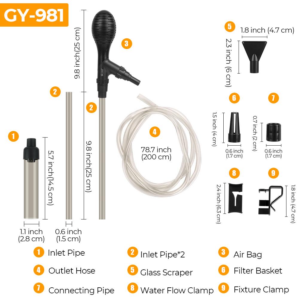 Сифон для смены воды для аквариума, фильтр для воды, насос для замены воды в аквариуме, чистящий инструмент, регулировка расхода воды, очиститель гравия