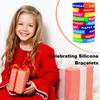 12 шт. унисекс силиконовые браслеты с принтом букв эластичные цветные легкие браслеты с днем ​​рождения взрослые дети подарок на день рождения