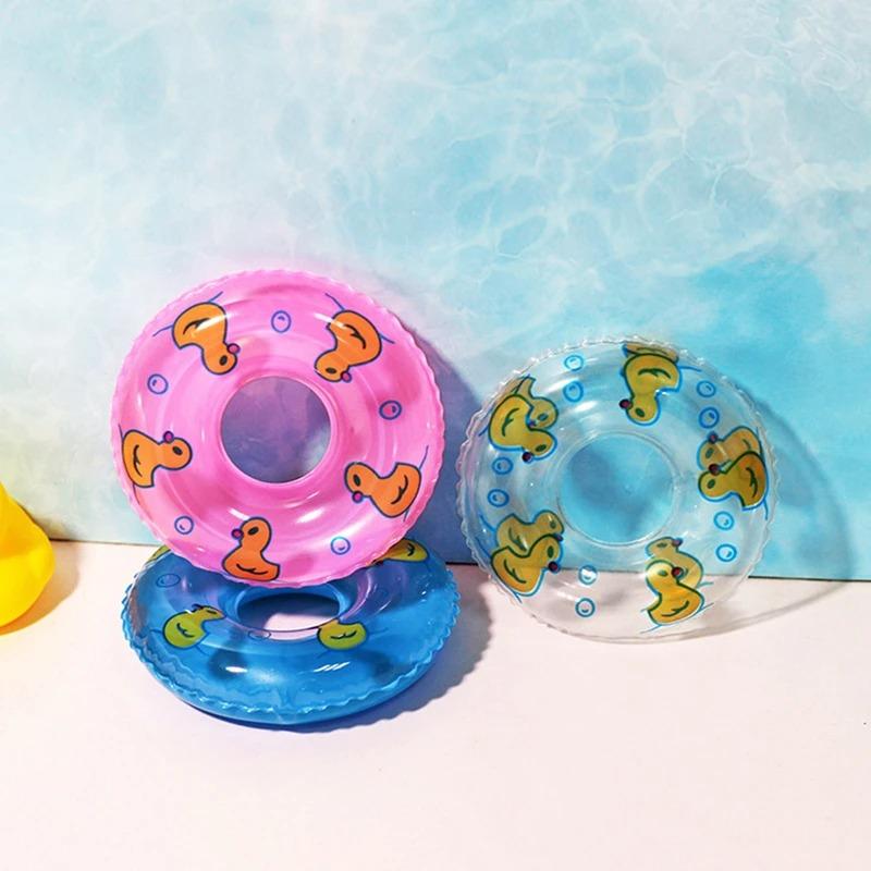 10/20 шт. Круг для плавания куклы Мини-круги для плавания для куклы Барби Надувной спасательный круг Игрушки Утка Игрушки для детского душа Аксессуары для кукольного домика