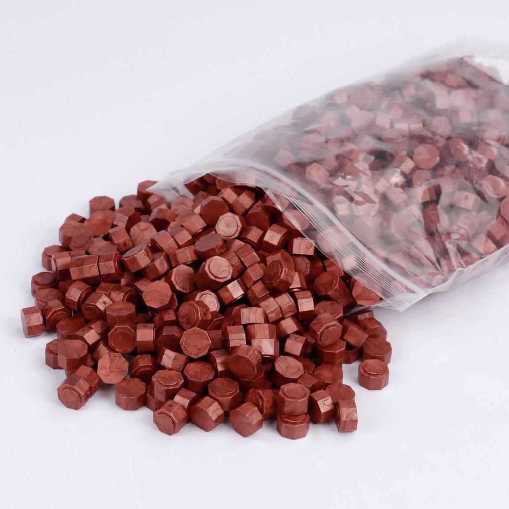 Pearlescent Iridescent Sealing Wax Stamp Set with Octagonal Wax Granules