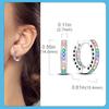 New S925 Silver Double Hoop Earrings Sparkling Pave Stud Earring Gift For Women Engagement Jewelry Anniversary