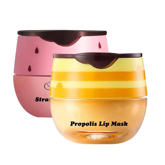 1/2 шт. бальзам для губ с аппликатором, прополис/клубничный аромат, питательный и увлажняющий крем для ухода за губами, против высыхания, удаление омертвевшей кожи, увлажняющий крем для губ