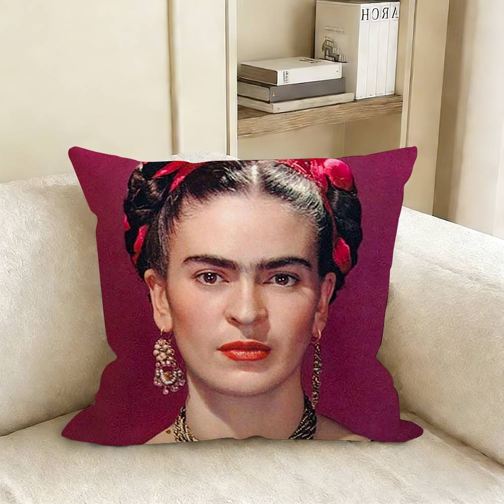 Art FFrida KKahlo Various Sizes Square Pillow Case For Car Home Bedchamber Decor