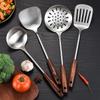 6Pcs Cooking Tools Set 304 Stainless Steel Wooden Handle Shovel Colander Soup Spoon Spatula Cookware Household Kitchen Utensils