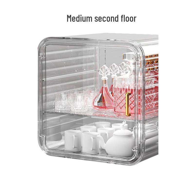Weipello Transparent 3-Layer Dustproof Desktop Cup Organizer