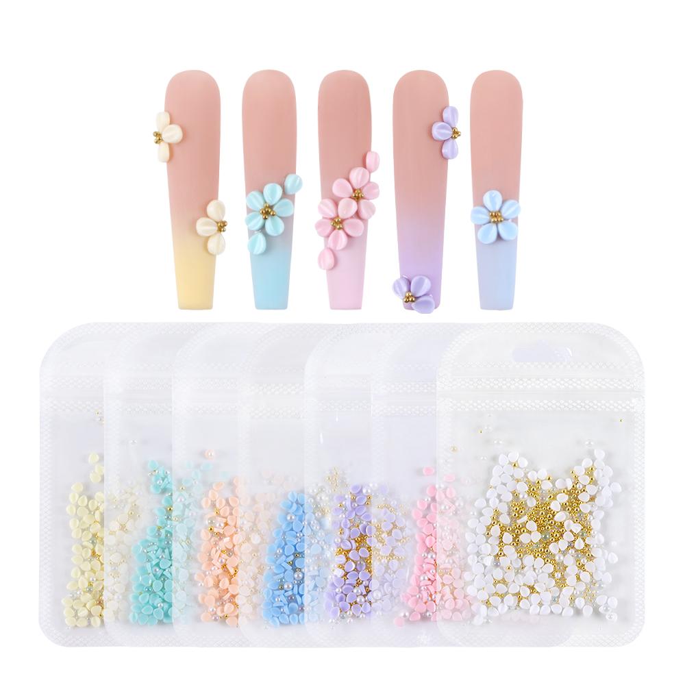 Набор из 150 шт. * 7 упаковок разноцветных маленьких круглых лепестков для украшения ногтей, самоклеящиеся накладки для ногтей, средства для самостоятельного изготовления ногтей