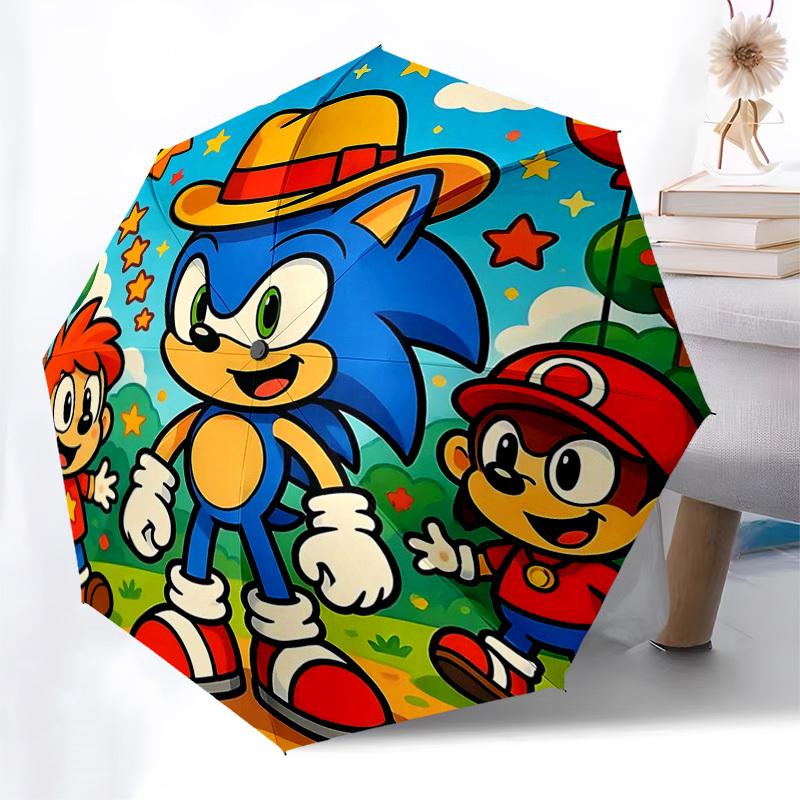 1pc Pikachu & Friends Pokémon Umbrella, Auto Open Close, Portable 3-Fold Design, 8-Rib Iron Frame Outdoor Umbrella, Perfect Gift for Fans, Travelers,