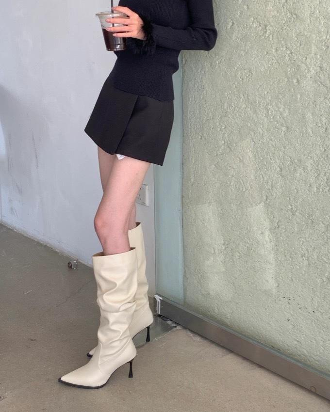 Сапоги на высоком каблуке Женские сапоги осень 2024 Весенние и осенние сапоги Spice Girls Острые каблуки выше колена Широкие сапоги с ворсом