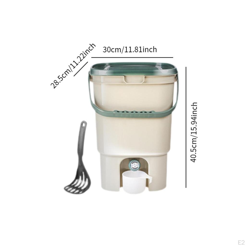 Ведро для компоста кухонных отходов объемом 21 л с крышкой для заднего двора и сада