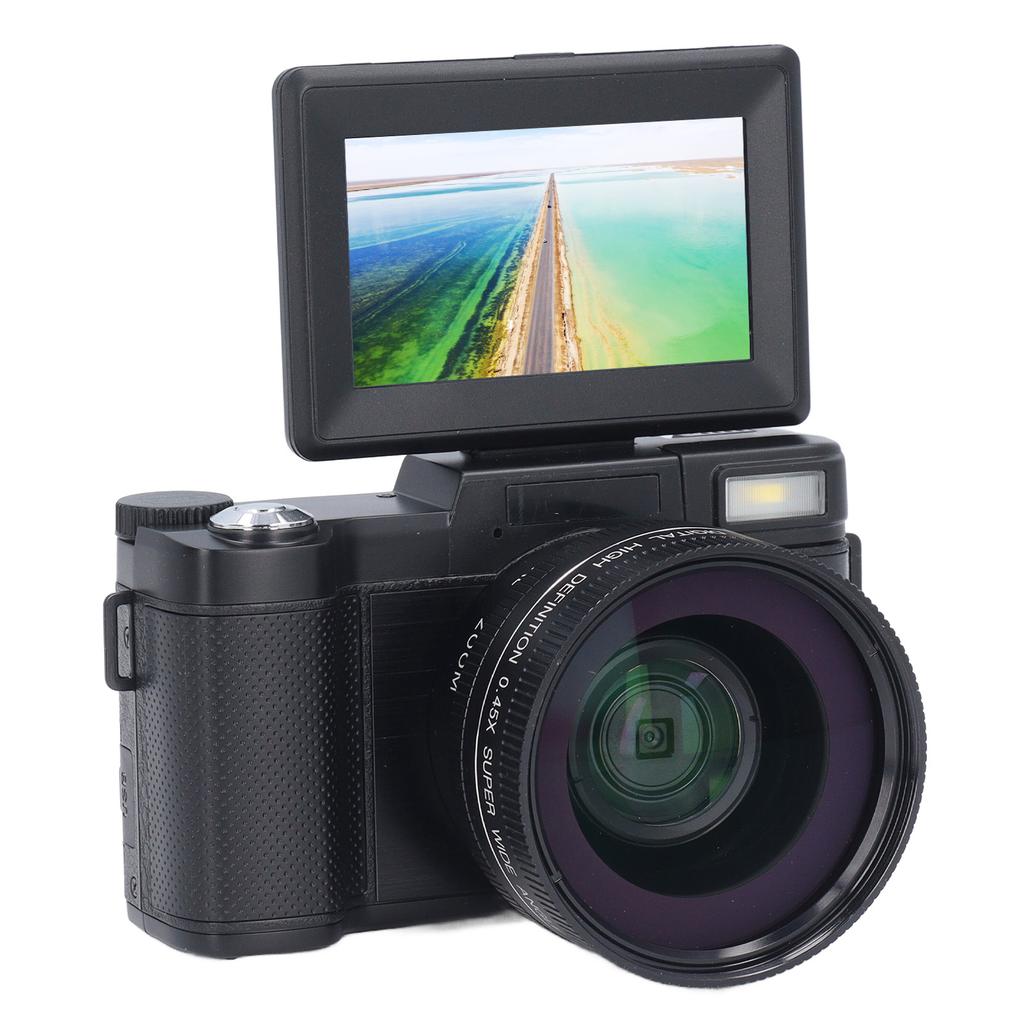 4K Digital Camera Face Detection Autofocus Anti Shake 48MP Vlogging Camera with 32G Card 3in 180 Degree Flip Screen