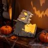 Halloween Spliced Buckle Ornament Wooden Pumpkin Candle Holder, Jack O Lantern Demon Face Box Easy Assembly Decor Decor, Tabletop Centerpiece