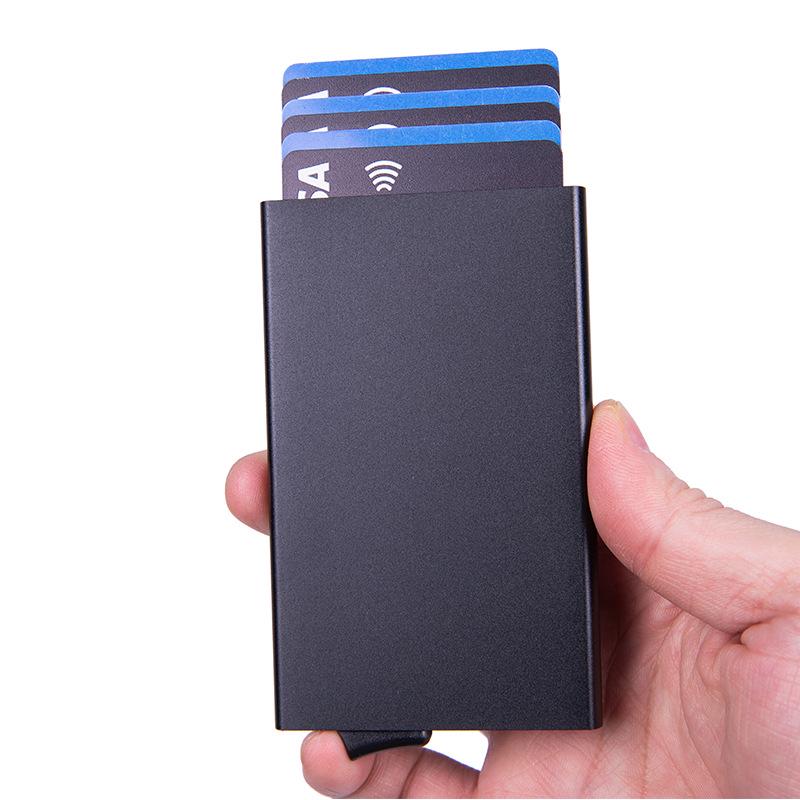 Anti-Theft RFID Aluminum Card Holder with Automatic Pop-Up Function