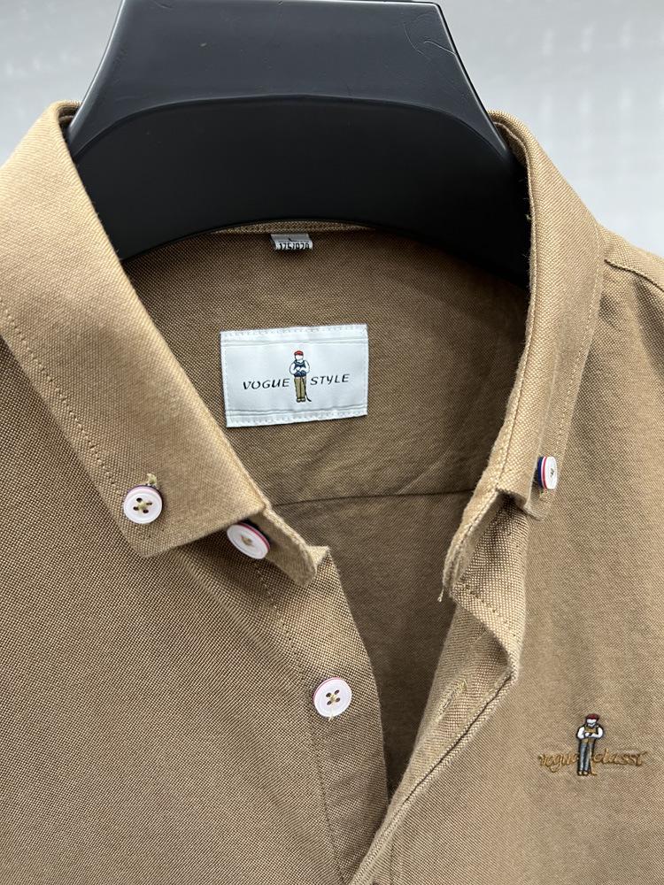 Рубашка Tommy 2024 Осень/Зима с длинным рукавом из мягкого матового оксфордского хлопка с вышивкой