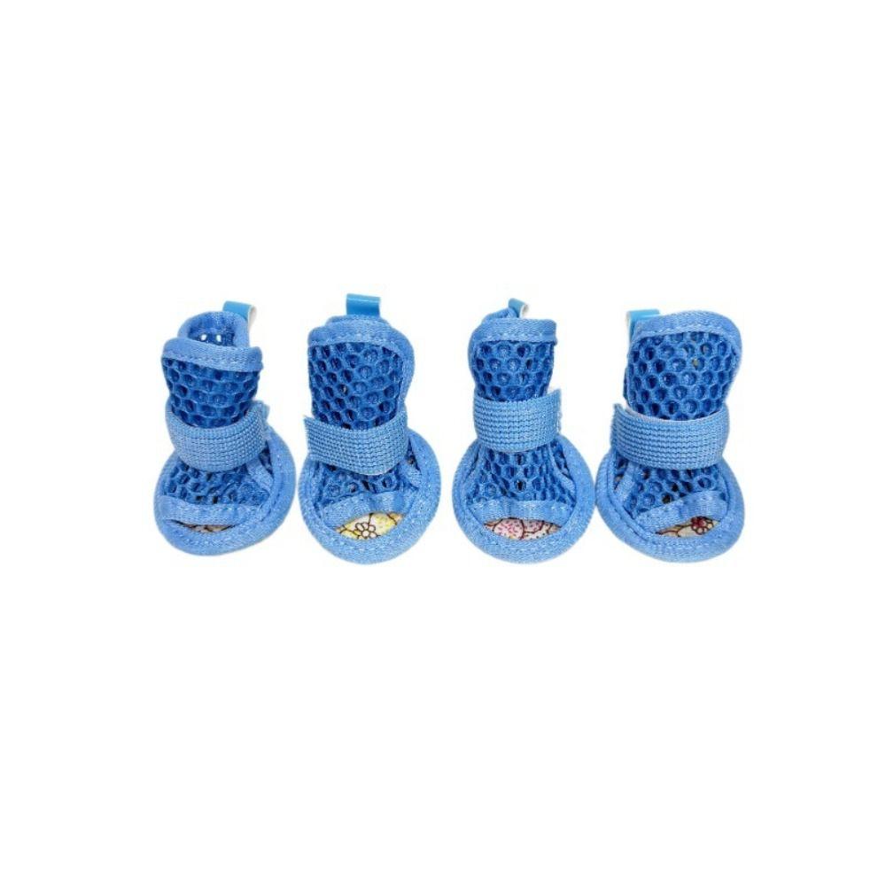 4Pcs/Set Soft Summer Dog Shoes Non-Slip Dog Paw Protector Hollow Puppy Shoes Dogs Accessories