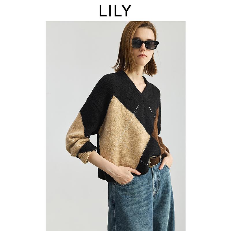 LILY wool jacquard knitted sweater