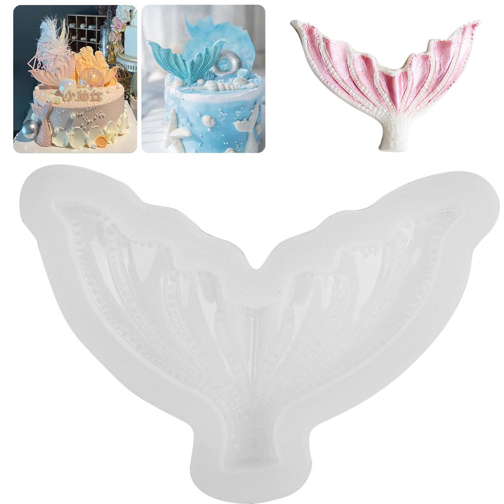 Fan Shape Fish Tail Silicone Mold DIY Art Crafts Pendants Cake Making Mold Tool