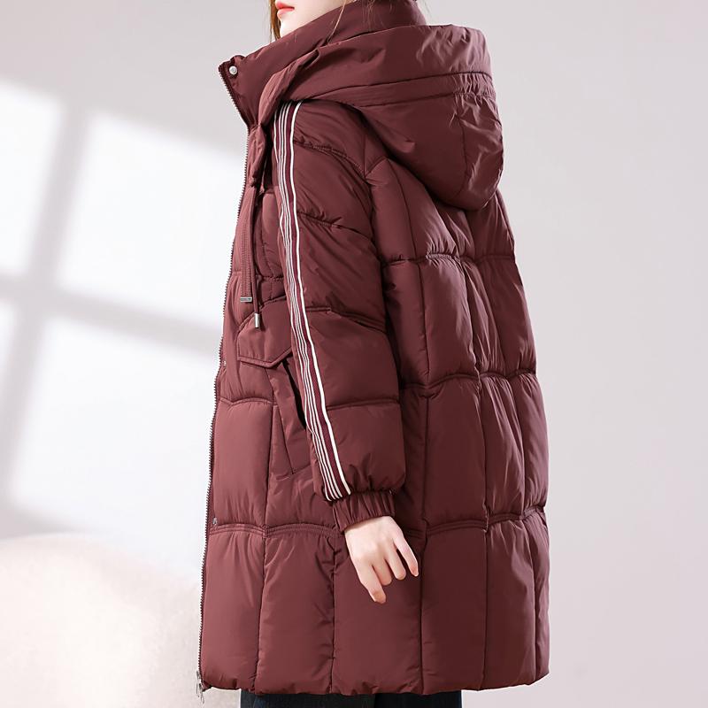 Fashion Women Winter Long Coats Elegant Thick Warm Parkas Hooded Loose Outerwears Lady Jackets
