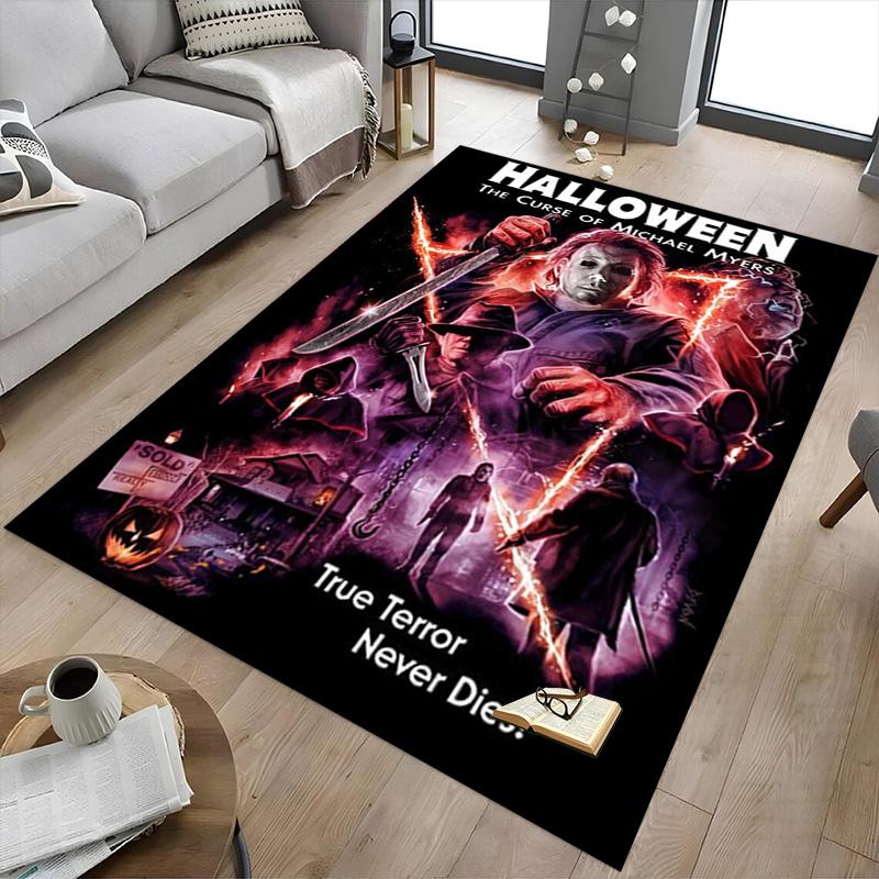 Halloween Myers' True Terror Carpet For Playroom Bedroom Living Room Sofa Home Decorkids Game Area Rug Nonslip Floor Mat