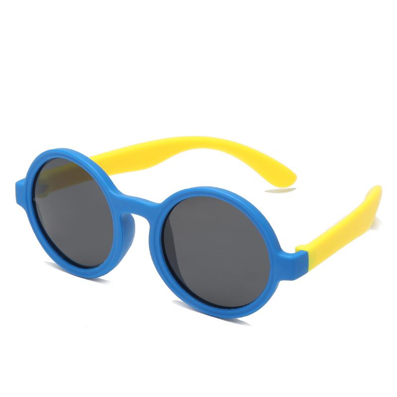 Новые милые детские солнцезащитные очки с круглой оправой, безопасные для детей, мягкие, устойчивые к УФ-излучению, трендовые очки для мальчиков и девочек