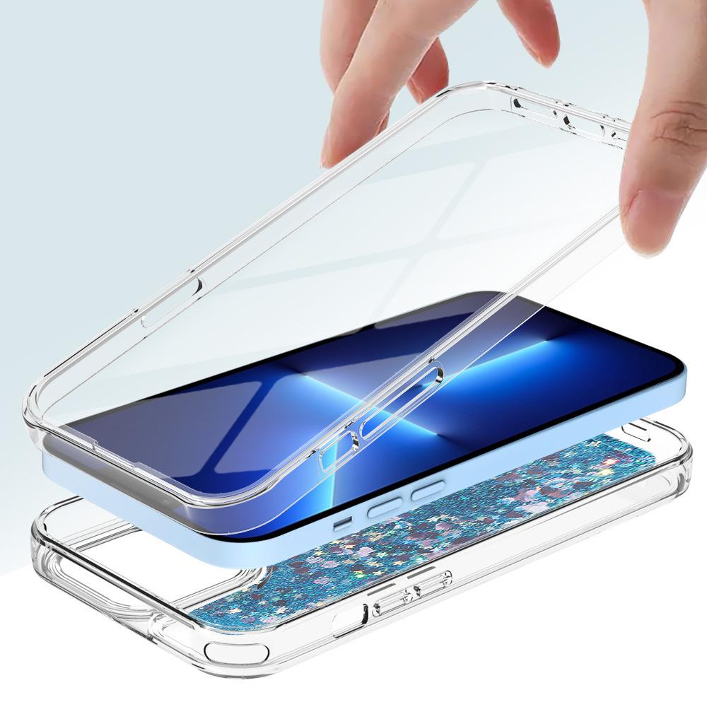 Подходит для чехла на мобильный телефон iPhone 13 12Pro, противоударный чехол с блестками, чехол со всех сторон с передней пленкой из ПЭТ 11Max