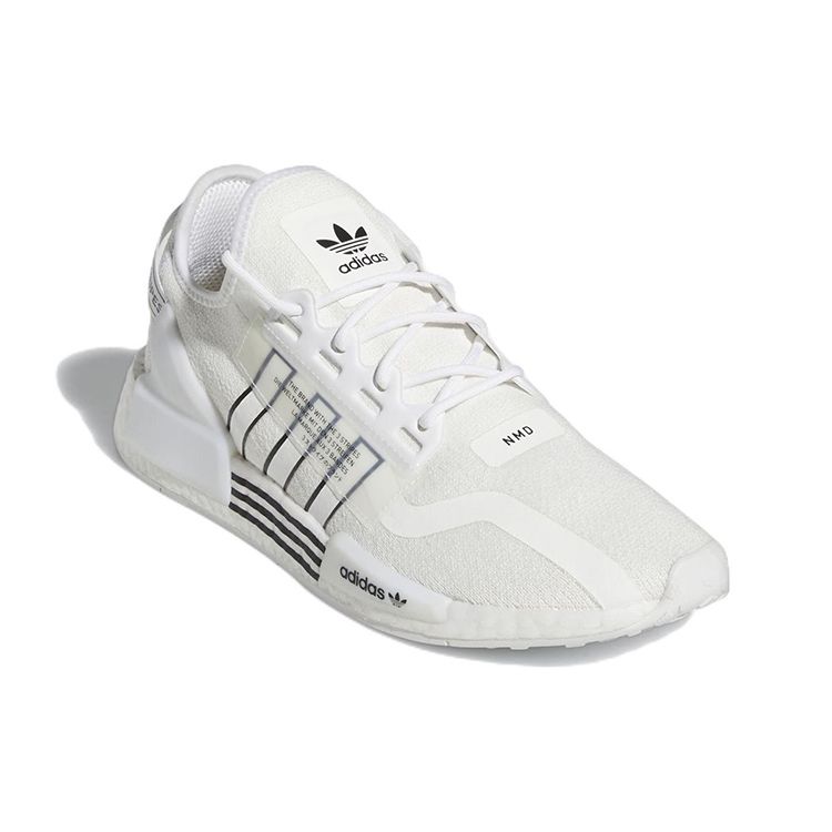 Adidas NMD_R1 V2 Белые черные мужские кроссовки Cloud-White Core-Black GZ1999