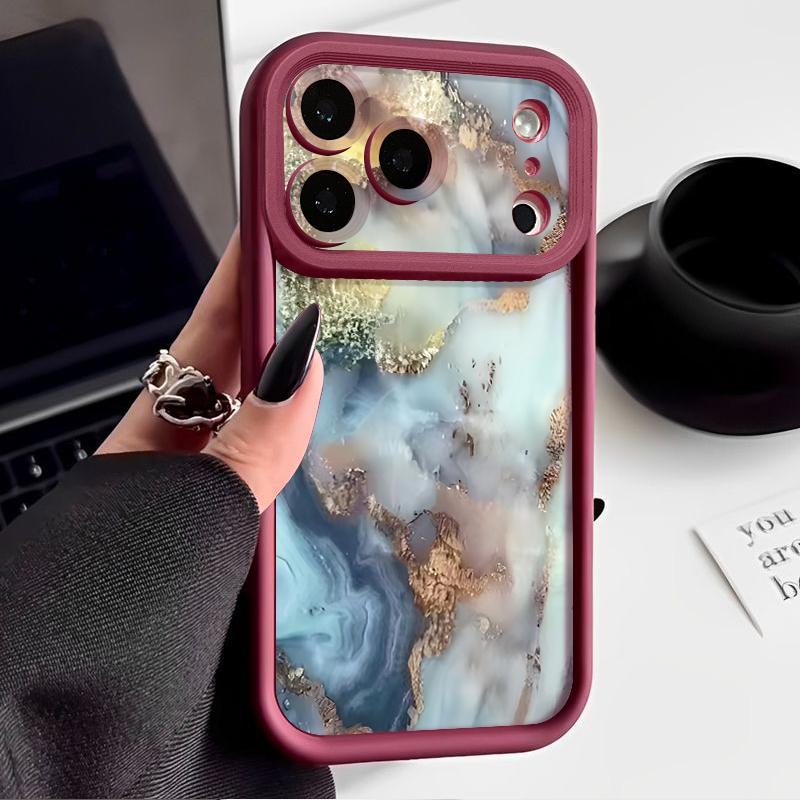 Чехол для телефона с мраморным узором для iPhone 17 Pro Max, противоударный бампер, мягкая накладка для iPhone 16 15 14 13 Pro Max 16E 17E