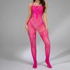 Rose Red Sexy Lingerie Sexy Perspective Tights Stockings Suspenders Neck