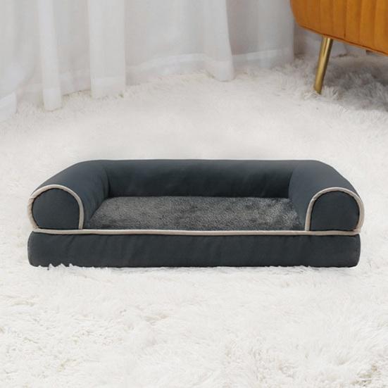 Ортопедическая кровать для собак, большой моющийся диван-кровать для собак, мягкий валик, гнездо для собак, наполнитель из хлопка, теплый диван для домашних животных, для средних и больших собак