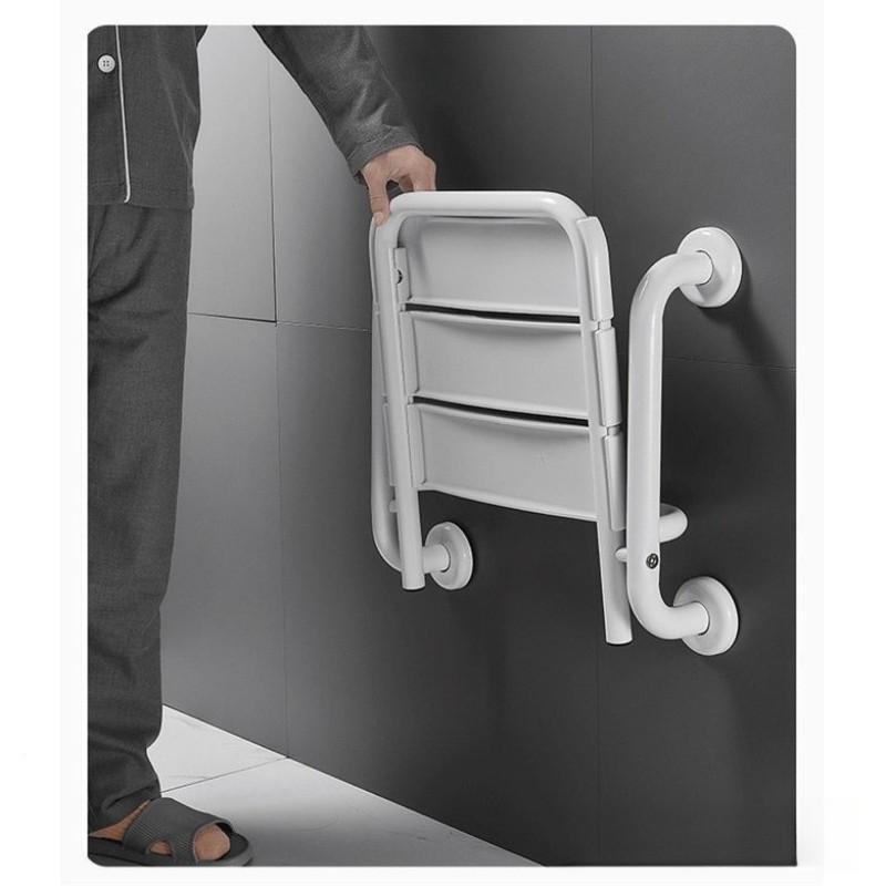 Bathroom Stainless Steel Folding Seat Toilet Handrail Anti Slip Elderly Safety Wall Stool Handicapped Armrest Bath Chair